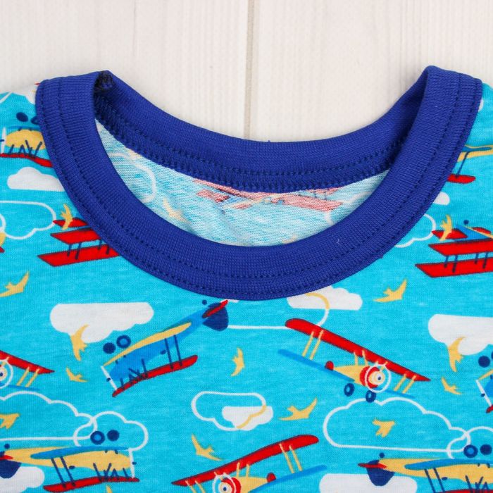 Пижама для мальчика (футболка+брюки), рост 68-74 см, цвет синий, принт микс 1311-48 _М