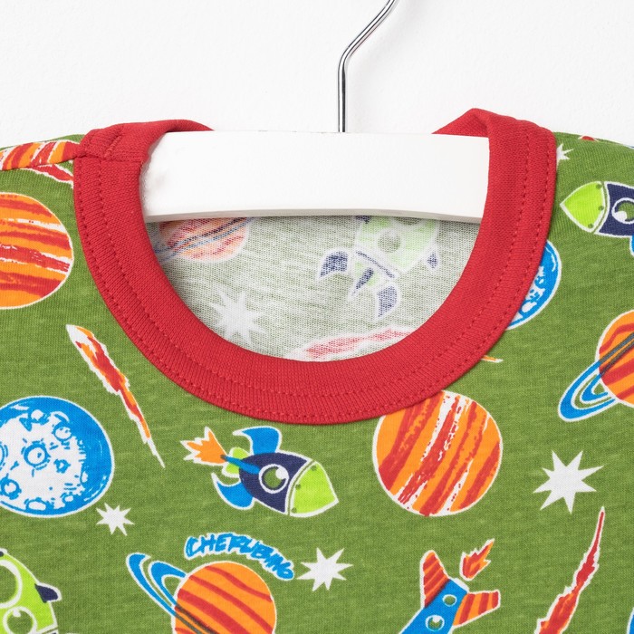 Пижама для мальчика (футболка+брюки), рост 86-92 см, цвет красный, принт микс 1311-52 _М