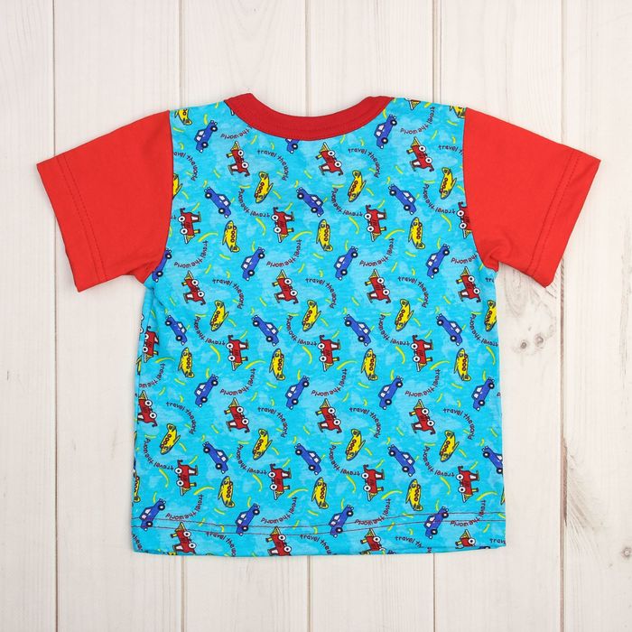 Пижама для мальчика (футболка+брюки), рост 86-92 см, цвет красный, принт микс 1311-52 _М