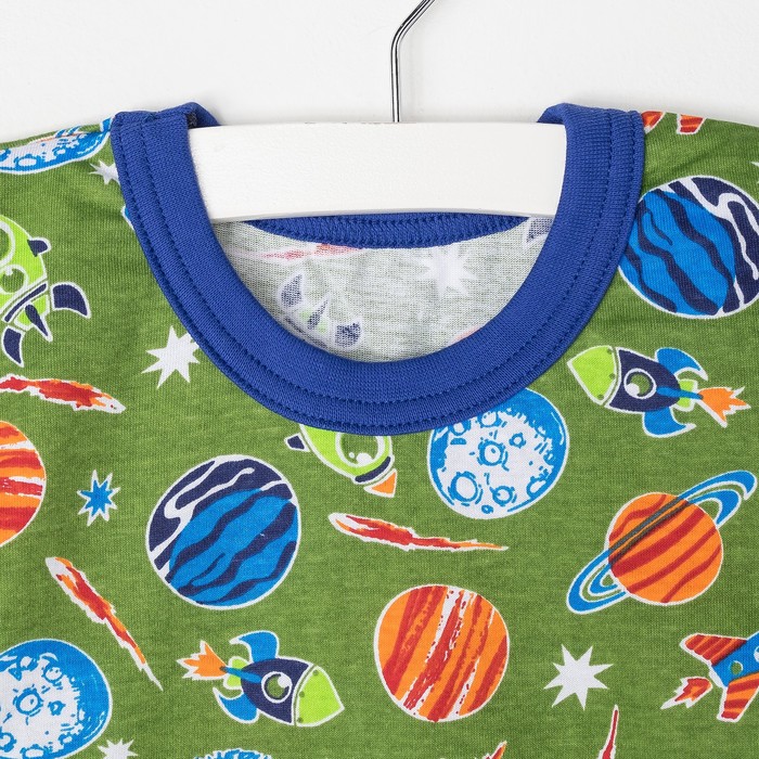 Пижама для мальчика (футболка+брюки), рост 86-92 см, цвет синий, принт микс 1311-52 _М