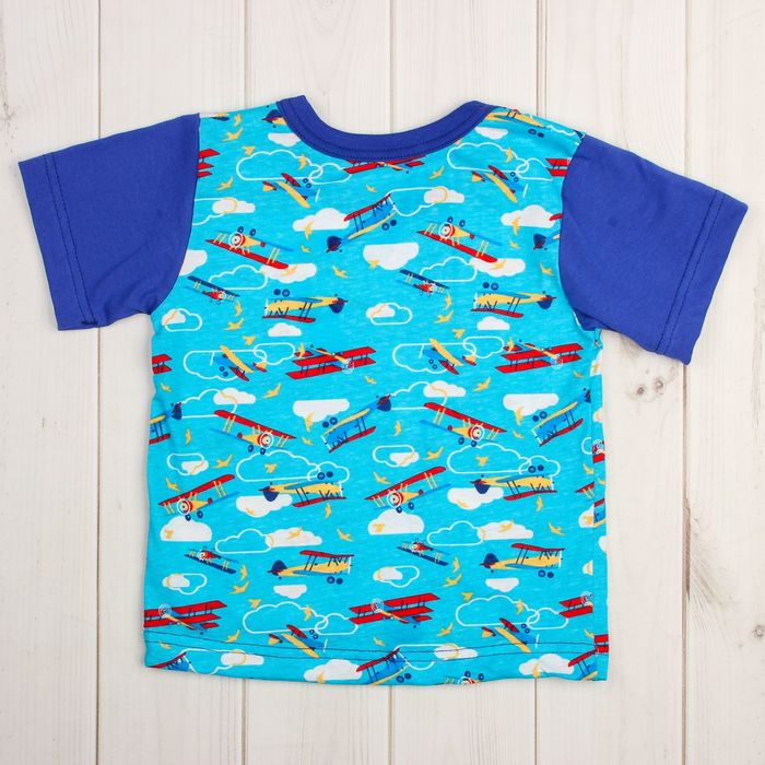 Пижама для мальчика (футболка+брюки), рост 86-92 см, цвет синий, принт микс 1311-52 _М