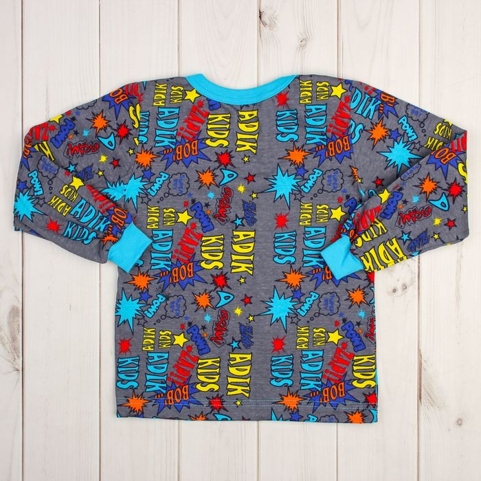 Пижама (кофточка, штанишки), рост 68-74 см, цвет серый, принт микс 1312-48 _М