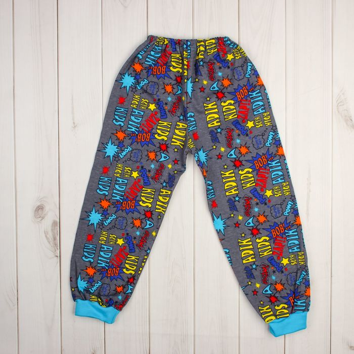 Пижама (кофточка, штанишки), рост 68-74 см, цвет серый, принт микс 1312-48 _М