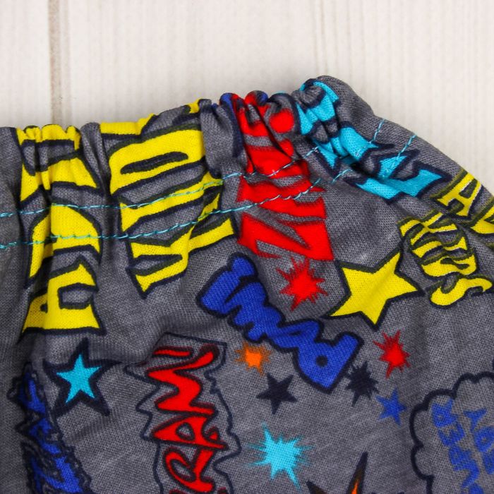 Пижама (кофточка, штанишки), рост 68-74 см, цвет серый, принт микс 1312-48 _М