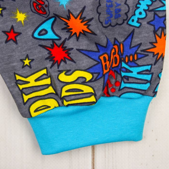 Пижама (кофточка, штанишки), рост 68-74 см, цвет серый, принт микс 1312-48 _М