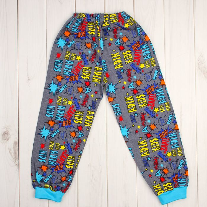 Пижама (кофточка, штанишки), рост 68-74 см, цвет серый, принт микс 1312-48 _М