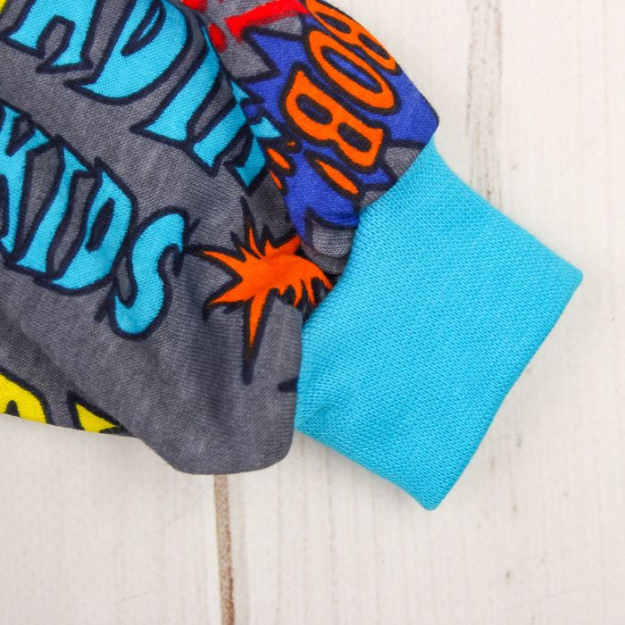 Пижама (кофточка, штанишки), рост 68-74 см, цвет серый, принт микс 1312-48 _М