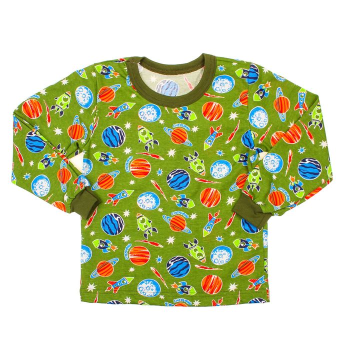 Пижама (кофточка, штанишки), рост 68-74 см, цвет зеленый, принт микс 1312-48 _М