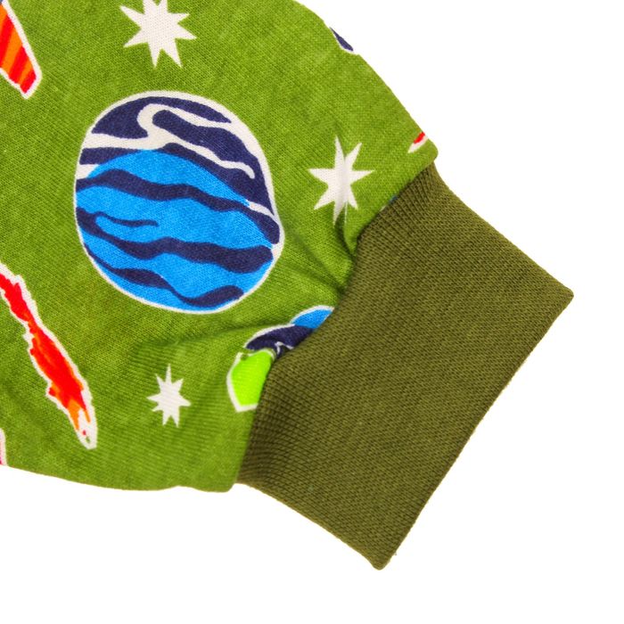 Пижама (кофточка, штанишки), рост 68-74 см, цвет зеленый, принт микс 1312-48 _М