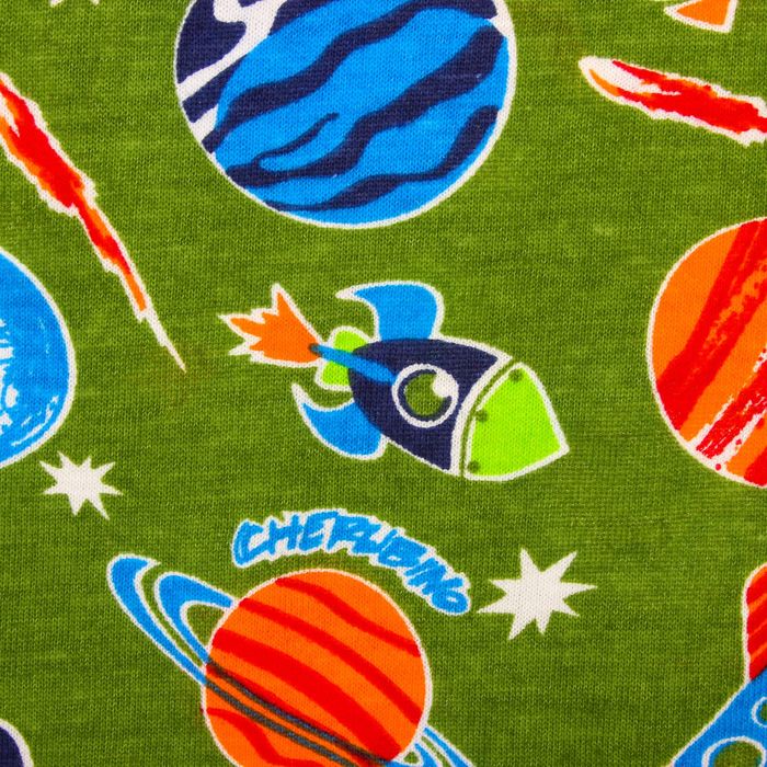 Пижама (кофточка, штанишки), рост 68-74 см, цвет зеленый, принт микс 1312-48 _М