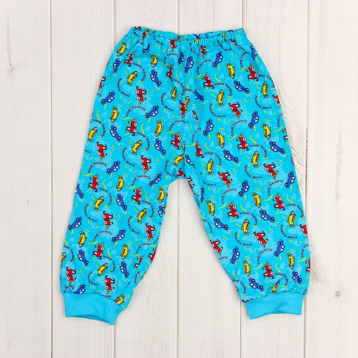 Пижама (кофточка, штанишки), рост 68-74 см, цвет голубой, принт микс 1312-48 _М