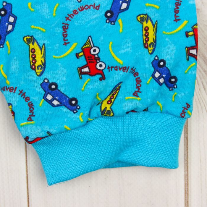 Пижама (кофточка, штанишки), рост 68-74 см, цвет голубой, принт микс 1312-48 _М