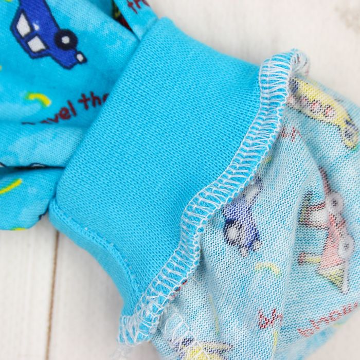 Пижама (кофточка, штанишки), рост 68-74 см, цвет голубой, принт микс 1312-48 _М