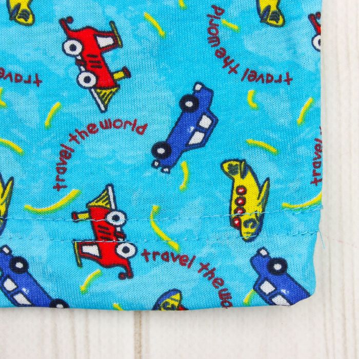 Пижама (кофточка, штанишки), рост 68-74 см, цвет голубой, принт микс 1312-48 _М