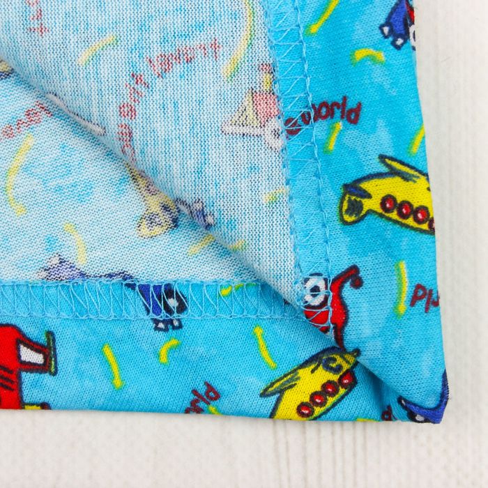 Пижама (кофточка, штанишки), рост 68-74 см, цвет голубой, принт микс 1312-48 _М