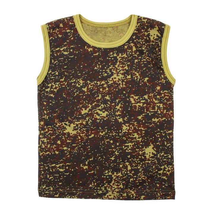 Майка для мальчика, рост 146-152 см, цвет зелёный, принт камуфляж 1256-80