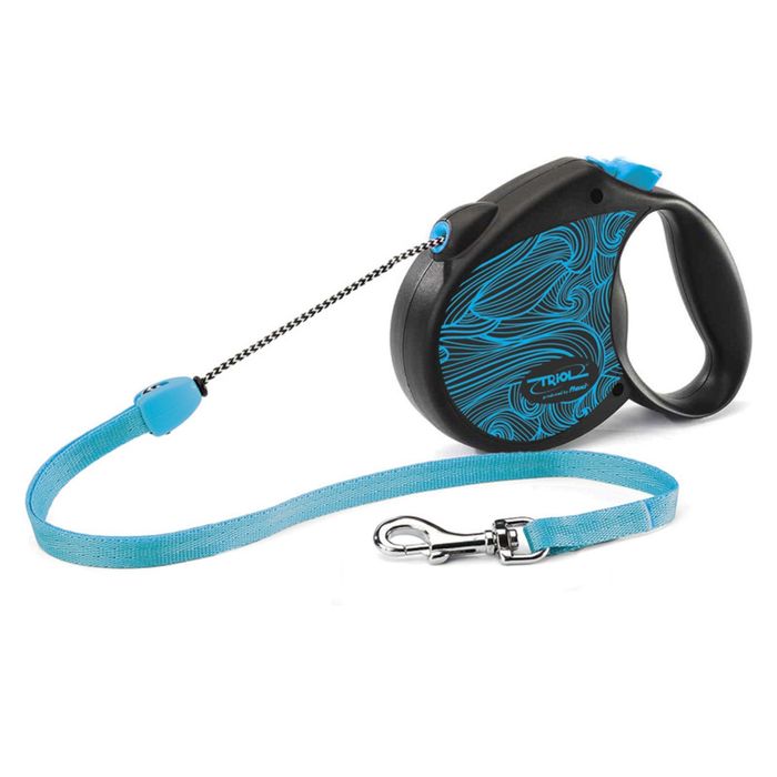 Рулетка Triol Flexi Colour Blue трос, S, 5м до 12кг