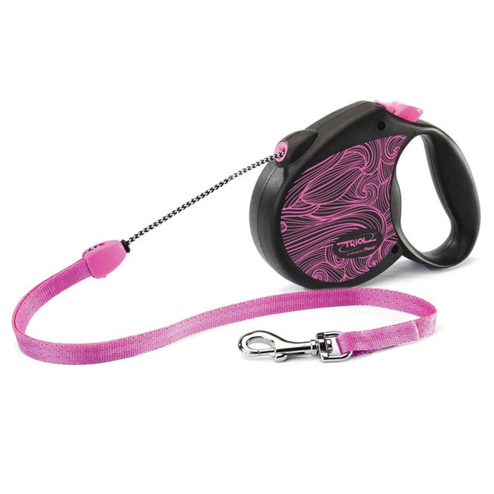 Рулетка Triol Flexi Colour Pink трос, S, 5м до 12кг