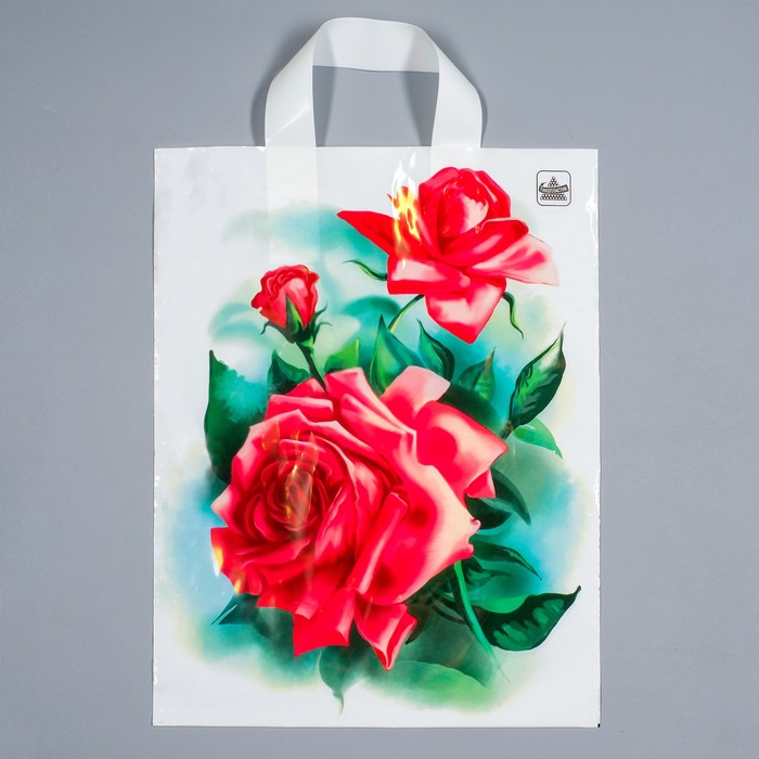 Пакет "Нежное трио", полиэтиленовый с петлевой ручкой, 35х28 см, 55 мкм