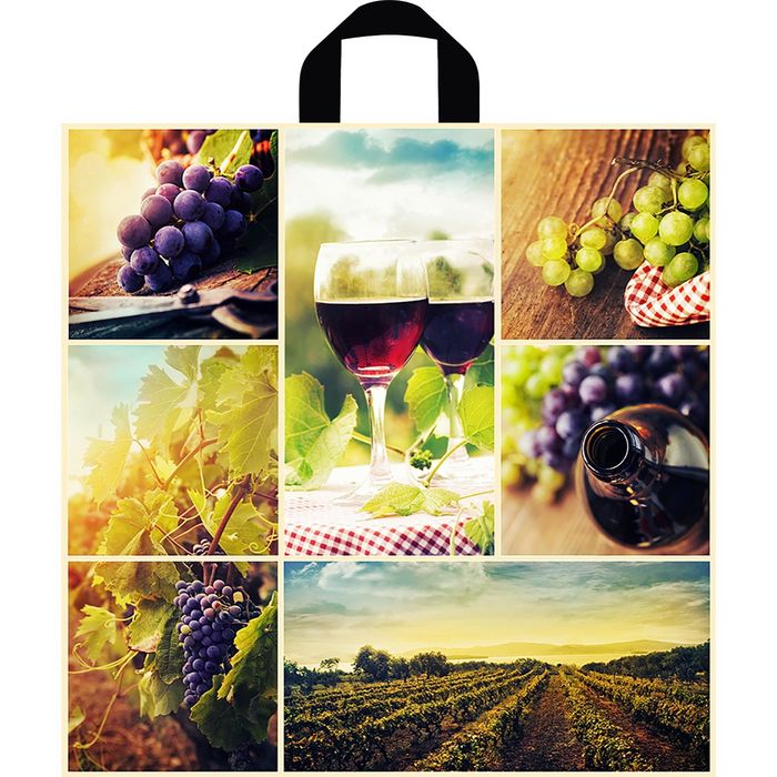 Пакет "Виноградник", полиэтиленовый с петлевой ручкой, 48х48 см, 60 мкм