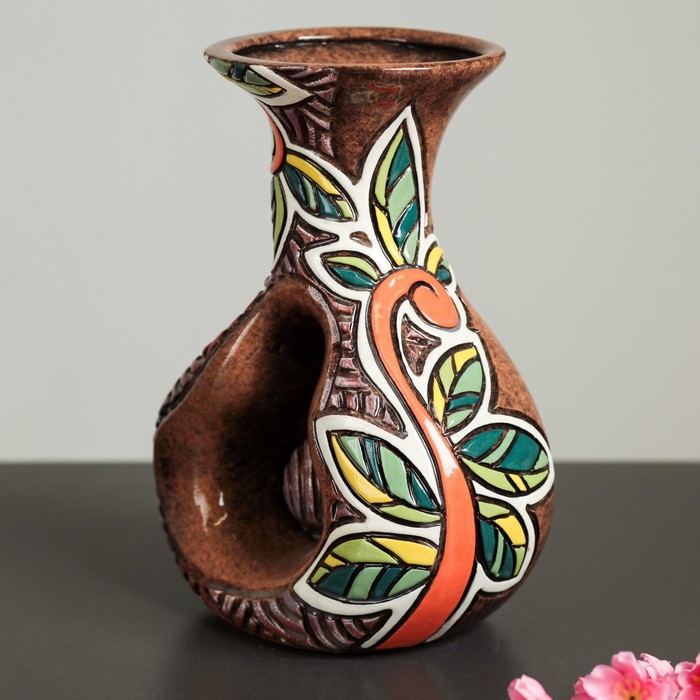 Ваза "Замочек", коричневый, микс