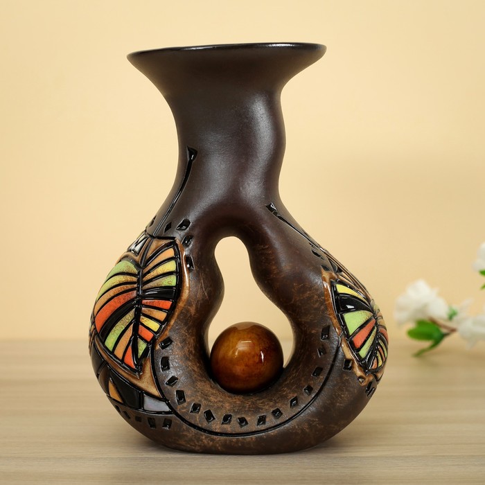 Ваза "Замочек", коричневый, микс