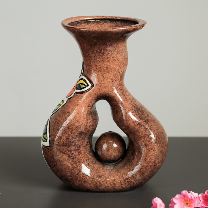 Ваза "Замочек", коричневый, микс
