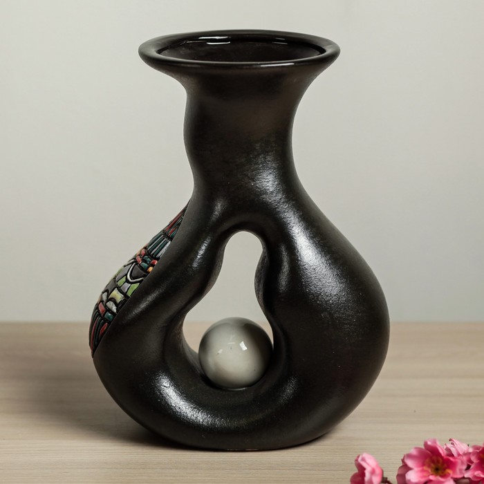 Ваза "Замочек", коричневый, микс