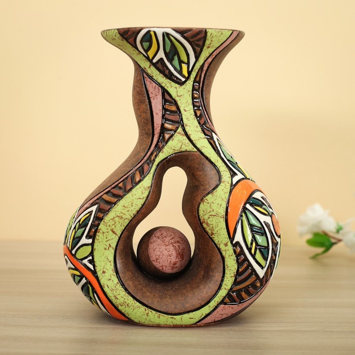 Ваза "Замочек", коричневый, микс