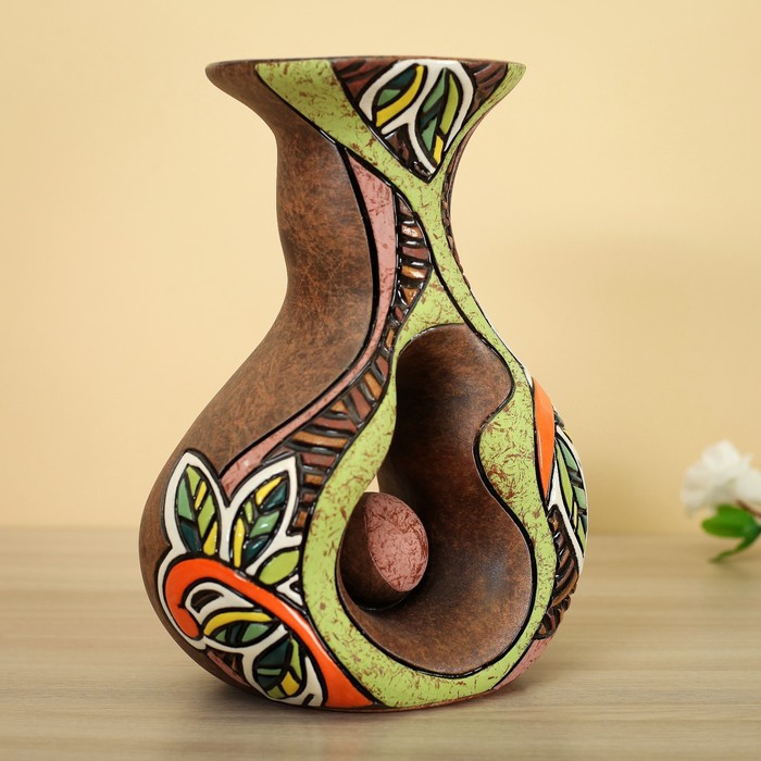 Ваза "Замочек", коричневый, микс