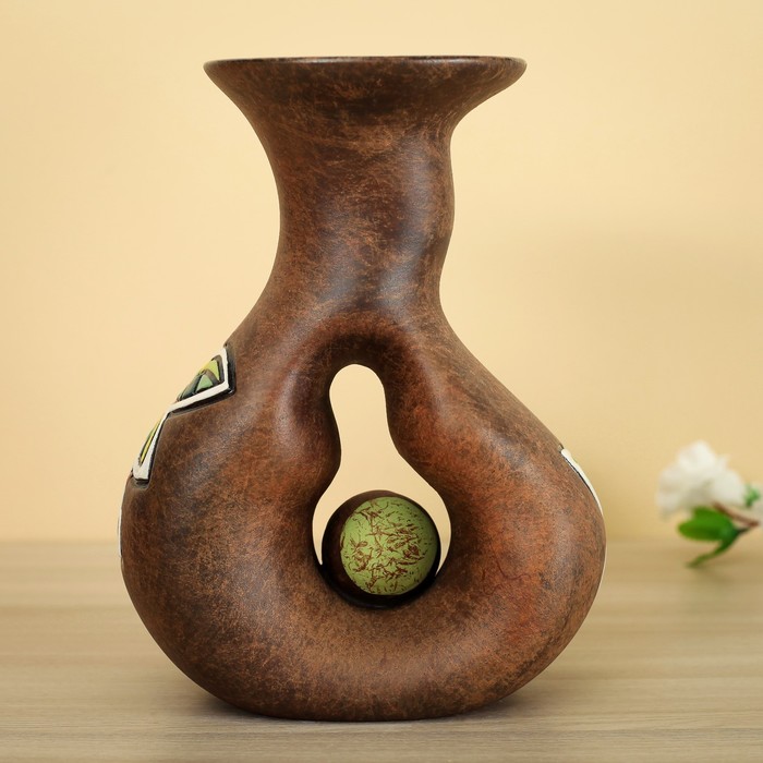 Ваза "Замочек", коричневый, микс
