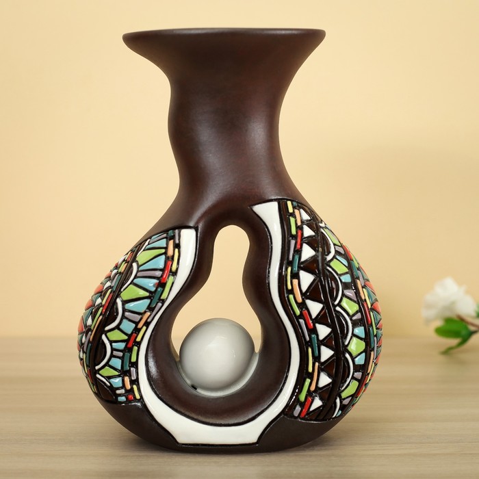 Ваза "Замочек", коричневый, микс