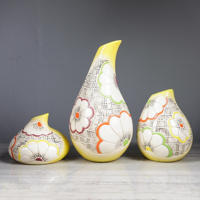 Набор ваз "Дропс" 3 шт, розовый