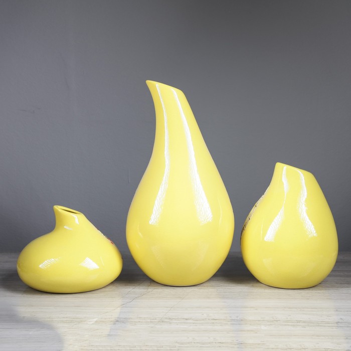 Набор ваз "Дропс" 3 шт, розовый