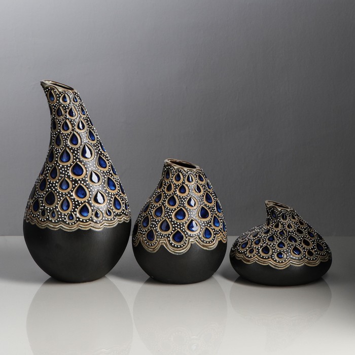 Ваза "Дропс" 3 шт   черный микс