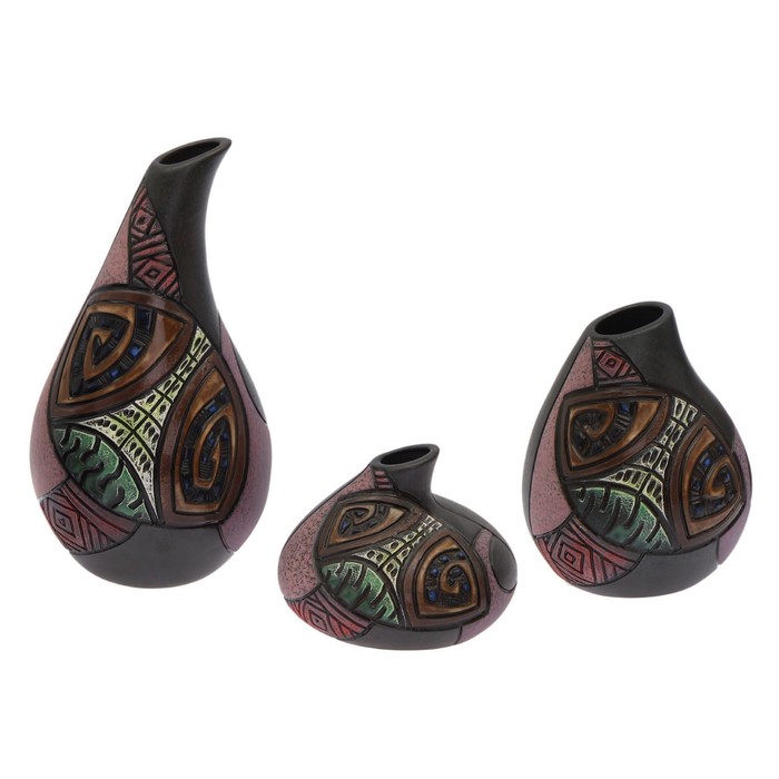 Ваза "Дропс" 3 шт черный микс