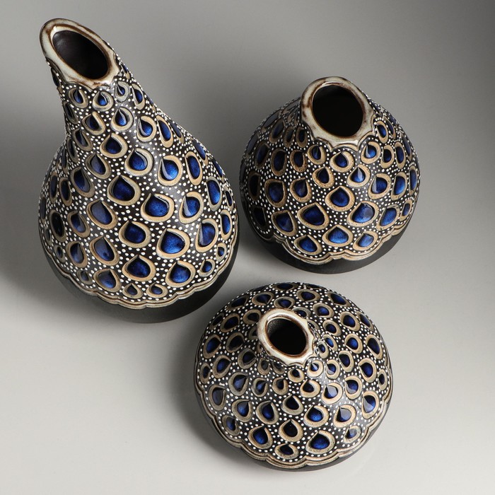 Ваза "Дропс" 3 шт черный микс