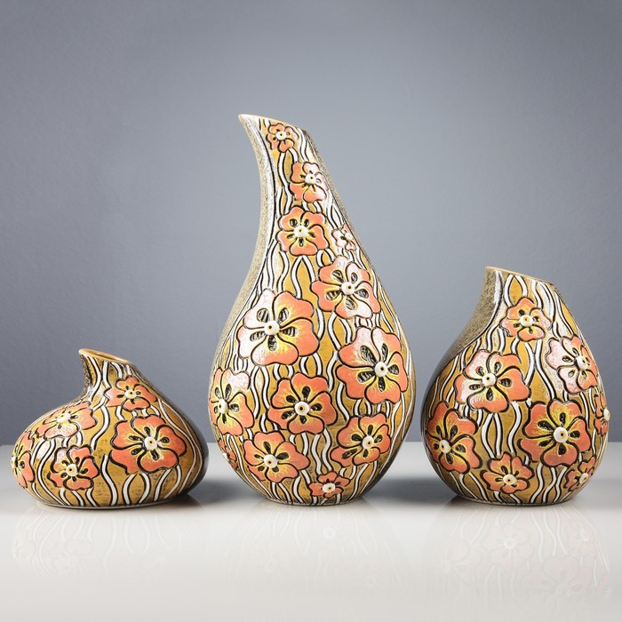 Ваза "Дропс" 3 шт черный микс