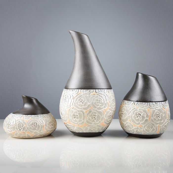 Ваза "Дропс" 3 шт черный микс