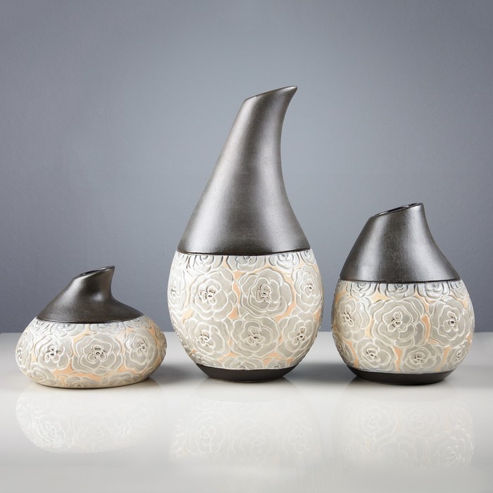 Ваза "Дропс" 3 шт черный микс