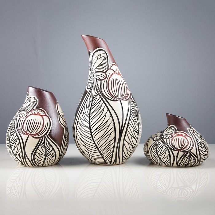 Ваза "Дропс" 3 шт черный микс