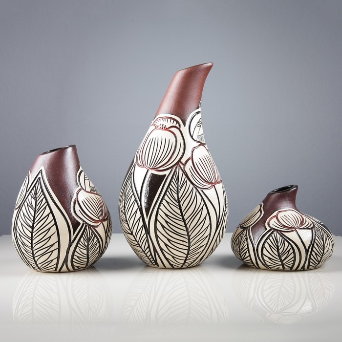 Ваза "Дропс" 3 шт черный микс