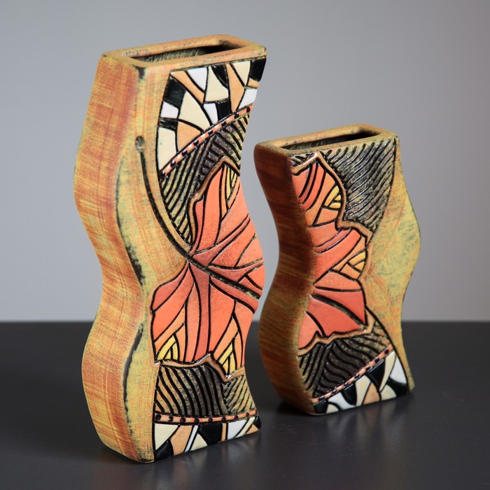 Набор ваз "Волна", 2 шт., бежевый