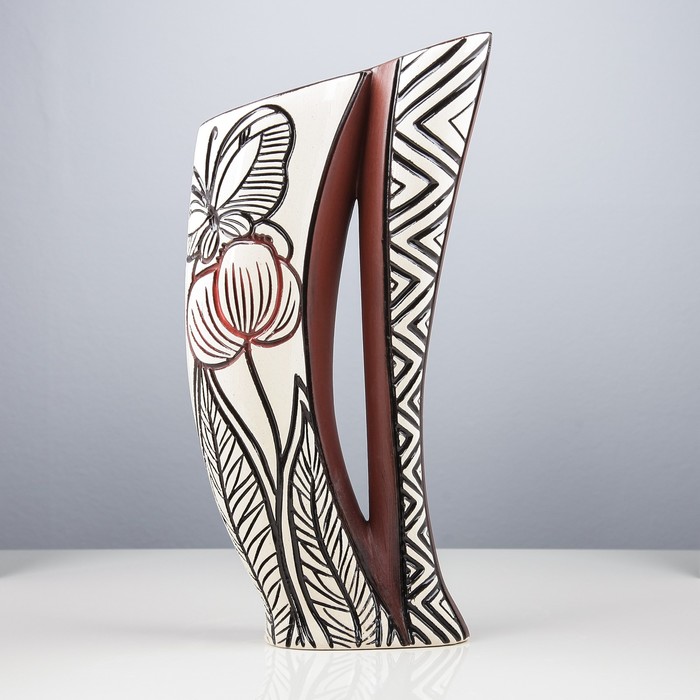 Ваза "Двурог"   темный  микс