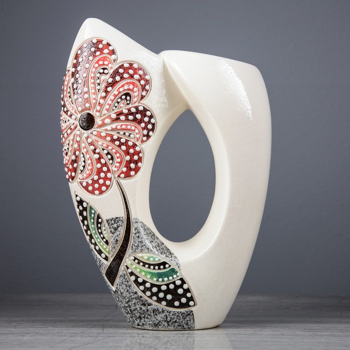 Ваза "Янтарь"   белая микс