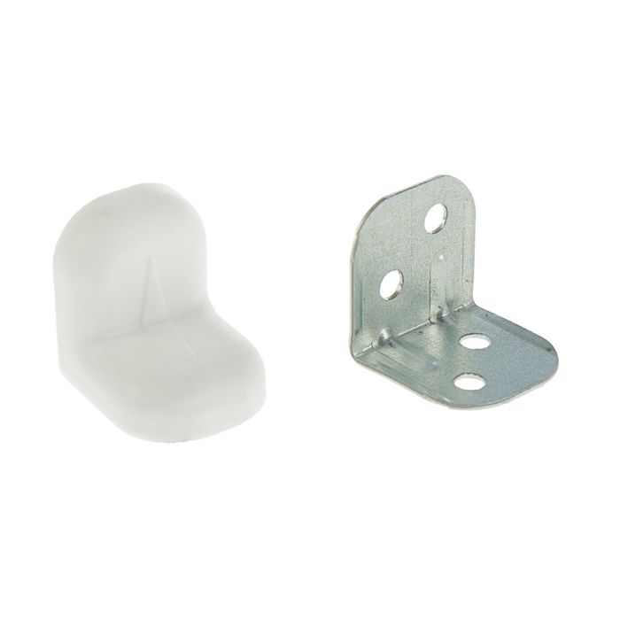 Уголок крепежный, с пластиковой крышкой, белый