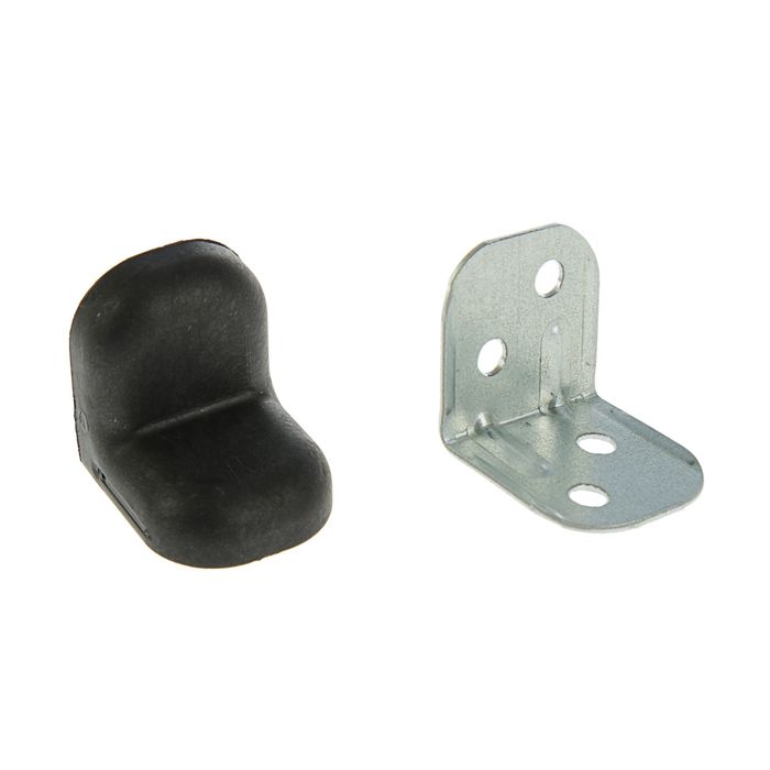 Уголок крепежный, с пластиковой крышкой, черный
