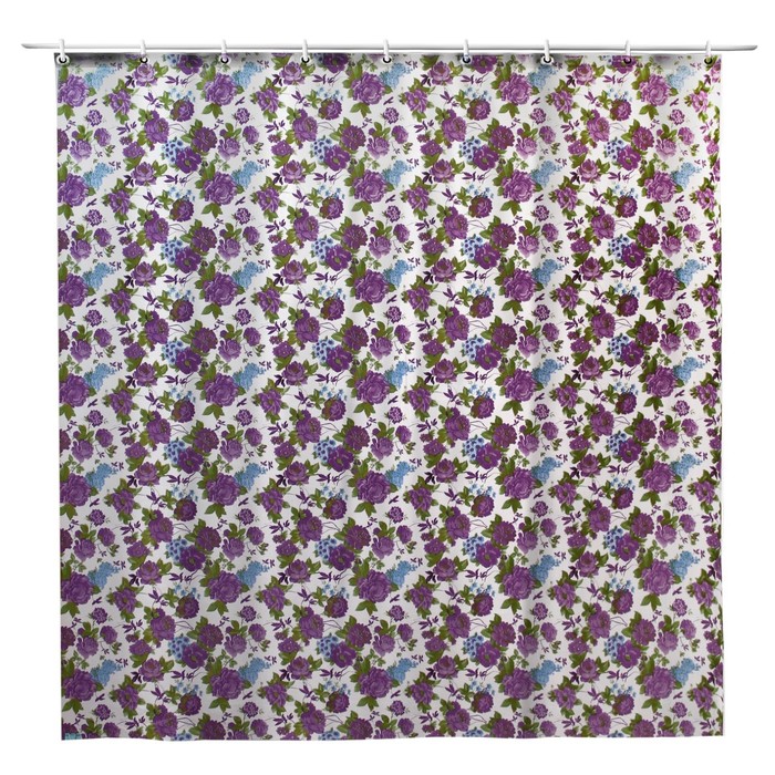 Штора для ванной 180х180 см "Сиреневые цветы", PEVA