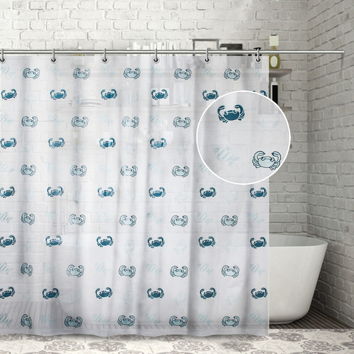 Штора для ванной 180х180 см "Крабы", PEVA