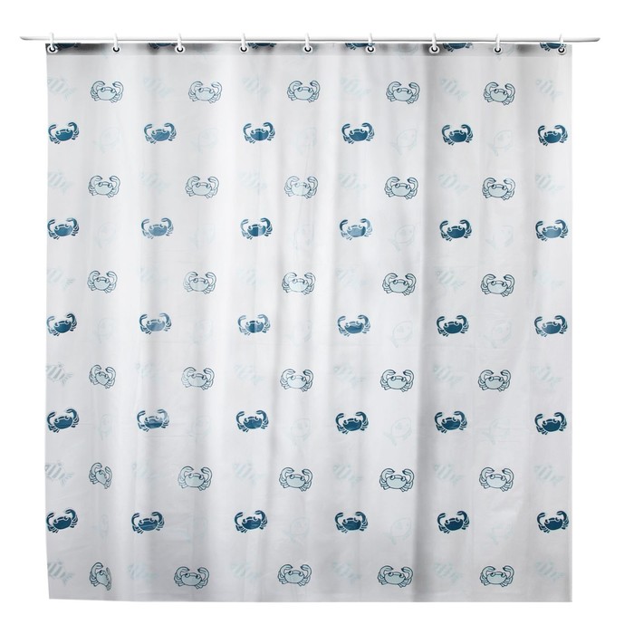 Штора для ванной 180х180 см "Крабы", PEVA